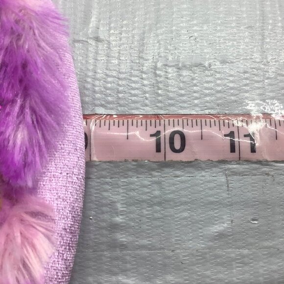 Aurora Fancy Pals Narwhale Purse Handbag Plush Soft Fuzzy Mermaid Scales 9" x 7" - Picture 5 of 6